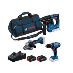 Σετ Εργαλείων GSB 18V-25 & GBH 18V-18 & GWS 18V-8 (2x4.0Ah) - 3 Τεμάχια - 18V - 20V - BOSCH (#0615A500AG)