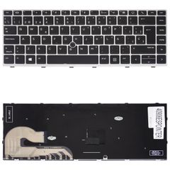 Teclado Español para Portátil - Spanish Laptop Keyboard για HP EliteBook 745 G5 745 G6 840 G5 846 G5 840 G6 L14377-001 L14378-001 L14379-001 L11308-001 L11307-001 ES Pointer Black with Silver Frame (