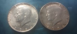 Coins δύο κομμάτια half dollar USA εποχής 1964 και 1964D Αν θέλετε να δείτε όλες τις αγγελίες μου πατήστε κάτω από το όνομα μου ευχαριστώ για το χρόνο σας