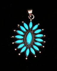 Μενταγιόν Κολιέ Τουρκουάζ ασήμι 925 sterling silver Navajo Indian Ινδιάνικη τέχνη SBTS112