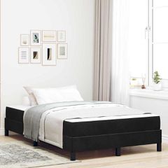Κρεβάτι με ελατήρια με στρώμα Μαύρο 120 x 220 cm ύφασμα 3398787
