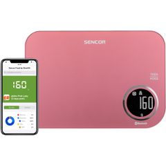 Ζυγαριά Κουζίνας 5kg Sencor SKS 7074RD LCD Οθόνη με Bluetooth και Εφαρμογή Κινητού Κόκκινη