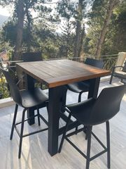 Σετ Τραπεζαρίας Bar Hartman Yasmani (Teak & Αλουμίνιο) - Άριστη Κατάσταση