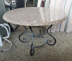 ΤΡΑΠΕΖΙ ΜΑΡΜΑΡΙΝΟ ΡΟΤΟΝΤΑ (ΧΩΡΙΣ ΒΑΣΗ) 127 CM