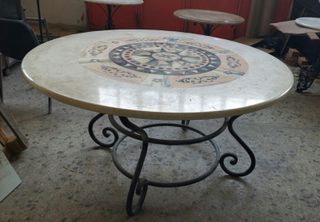 ΤΡΑΠΕΖΙ ΜΑΡΜΑΡΙΝΟ ΜΕ ΣΧΕΔΙΟ ΡΟΤΟΝΤΑ 150 CM