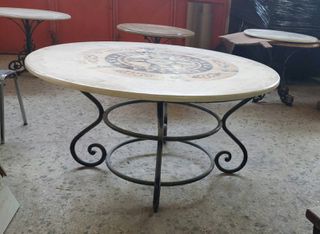 ΤΡΑΠΕΖΙ ΜΑΡΜΑΡΙΝΟ ΜΕ ΣΧΕΔΙΟ ΡΟΤΟΝΤΑ 150 CM-thumb-2