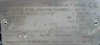 SEW EURODRIVE ΜΕΙΩΤΗΡΑΣ ΜΕ ΦΡΕΝΟ 1,5KW(2HP) 13RPM-thumb-3