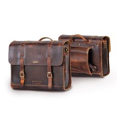 TripMachine Σετ Δερμάτινες Βαλίτσες Μοτοσυκλέτας Legacy καφέ Saddlebag Set cognac