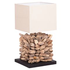 ΕΠΙΤΡΑΠΕΖΙΟ ΦΩΤΙΣΤΙΚΟ ΣΧΗΜΑ ΚΥΒΟΥ TWIGGY HM4425 DRIFTWOOD & ΛΕΥΚΟ ΚΑΠΕΛΟ 24x24x46Υεκ