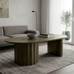 Τραπέζι σαλονιού Flute pakoworld wenge μασίφ ξύλο μάνγκο 130x65x40εκ