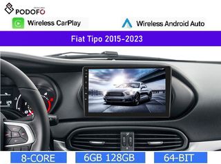 Fiat Tipo 2015-2023 Android Car Radio 9" 6+128GB 8-Core Ασύρματο CarPlay & Aσύρματο Android Auto GPS  WiFi DSP