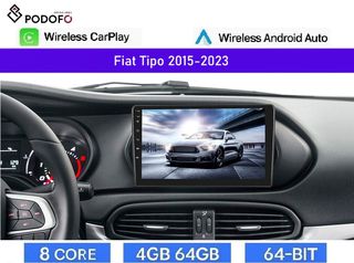 Fiat Tipo 2015-2023 Android Car Radio 9" 4+64GB 8-Core Ασύρματο CarPlay & Aσύρματο Android Auto GPS  WiFi DSP FM/RDS