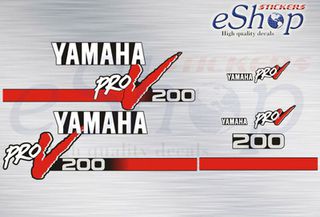 Αυτοκόλλητα σετ για Yamaha δίχρονη 200 Hp ProV 1995 1996