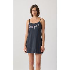 Minerva Γυναικείο Αμάνικο Βαμβακερό Νυχτικό Cowgirl SS '26 Ανθρακί