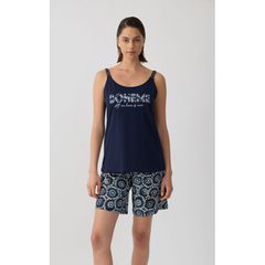Minerva Γυναικείο Cotton Σετ Πυτζάμα Βερμούδα Boheme SS '26 Μαριν