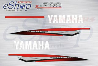 Αυτοκόλλητα σετ για Yamaha 200 Hp V6 δίχρονη 2000 2004