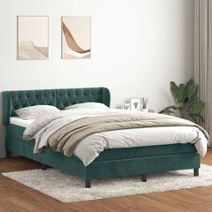 Box Spring κρεβάτι με στρώμα σκούρο πράσινο 160x220cm Βελούδινο 3317826
