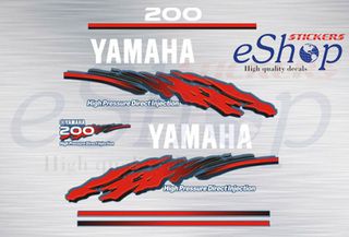 Αυτοκόλλητα σετ για Yamaha 200 Hp HPDI δίχρονης 2001 2004