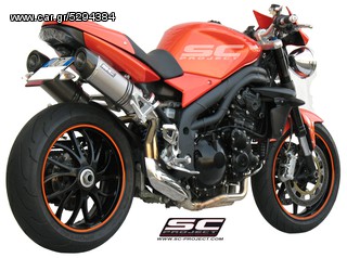 Εξατμίσεις Διπλά Τελικά Sc Project Oval Carbon fiber with carbon cap TRIUMPH SPEED TRIPLE 1050  2007-2010