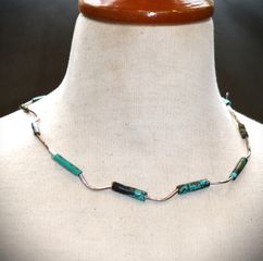 Κολιέ γνήσια πετρώματα Τουρκουάζ ασήμι 925 sterling silver Navajo Indian Ινδιάνικη τέχνη SBTS124
