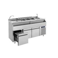 Bar Station διπλού πόστου ψυχόμενο με 3 συρτάρια Διαστάσεις:	185× 70× 93 cm