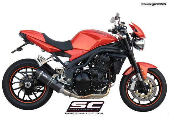 Εξατμίσεις Διπλά Τελικά Sc Project Oval Carbon fiber with carbon cap TRIUMPH SPEED TRIPLE 1050  2007-2010 Low Possition (Χαμηλή τοποθέτηση)