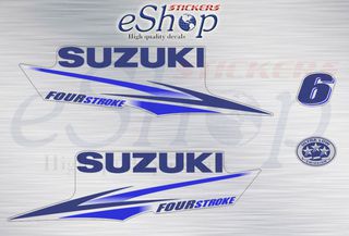 Αυτοκόλλητα σετ για Suzuki  df 6 Hp (Λευκή μηχανή) 2010