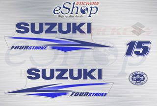 Αυτοκόλλητα σετ για Suzuki τετράχρονη df 15 Hp (Λευκή μηχανή) 2010