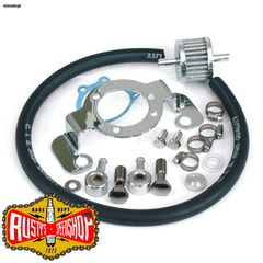 Air cleaner adapter bracket kit. Chrome