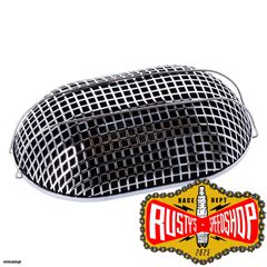 Breather style air cleaner assembly, oval. Chrome