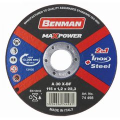 Δίσκος κοπής σιδήρου & Inox Maxpower Μέγεθος: Ø115 X 1,2