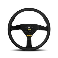 Γνήσιο Τιμόνι Momo Team Tulip (40 mm), Μαύρο Δέρμα, Μαύρες Ακτίνες - 28 cm