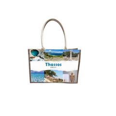 Τουριστική τσάντα λινή με κουμπί - Thassos - 36*25*16cm - 871893