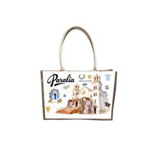 Τουριστική τσάντα λινή με κουμπί - Paralia - 36*25*16cm - 871890