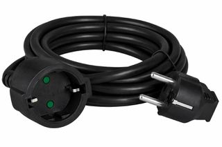 POWERTECH μπαλαντέζα ρεύματος PT-1562, 1x schuko, 16A, 5m, μαύρη