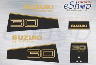 Αυτοκόλλητα σετ για Suzuki 30 Hp oil injection δίχρονης έκδοση 1988 1990