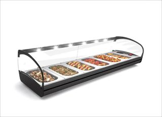 ΠΡΟΣΦΟΡΑ!!! Sayl CK4L (84x39,5x27cm - 4x GN 1/3 x4cm - Θερμοκρασία: +80°C - LED - 720Watt/230V ) SHARK 1P Επιτραπέζια Βιτρίνα Μπαίν Μαρί για Λεκανάκια