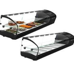 ΠΡΟΣΦΟΡΑ!!! SAYL SK26 (143,8x39,5x34cm - 4x GN1/3 x4cm - Θερμοκρασία: +2/+6°C - Ράφι: Ουδέτερο - LED - 90Watt/230V ) SHARK 2P TAPAS Επιτραπέζια Ψυχόμενη Βιτρίνα Tapas με 1 Ράφι για Λεκανάκια