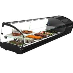 ΠΡΟΣΦΟΡΑ!!! SAYL SK26P (143,8x39,5x34cm - Θερμοκρασία: +2/+6°C - Ράφι: Ουδέτερο - LED - 90Watt/230V ) SHARK 2P TAPAS Επιτραπέζια Ψυχόμενη Βιτρίνα Tapas με 1 Ράφι & Ψυχόμενη Επιφάνεια