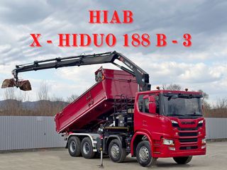 Ανατροπή + Γερανός Scania 2022 G 450 * HIAB X - HIDUO 188 B - 3 * 8x4