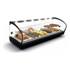 ΠΡΟΣΦΟΡΑ!!! Sayl SHK26L (119x39,5x27cm - Θερμοκρασία: +70°C Ξηρά Ζέστη - LED - 1.040Watt/230V ) SHARK 2P SAHARA Επιτραπέζια Θερμαινόμενη Βιτρίνα Tapas με 1 Ράφι