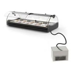 ΠΡΟΣΦΟΡΑ!!! Sayl S8GRP (154x39,5x24,5cm - Θερμοκρασία: +2/+6°C - LED - 95Watt/230V ) SELF SERVICE Επιτραπέζια Ψυχόμενη Βιτρίνα με Ψυχόμενη Επιφάνεια & Διαιρούμενο Μηχάνημα Ψύξης
