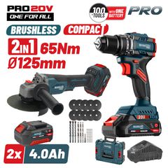 BORMANN Pro BBP5433X44T2CA Σετ Compact Brushless Κρουστικό Δραπαν/βιδο 65Νm & Γωνιακός Τροχός, ΒMC