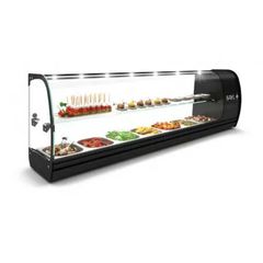 ΠΡΟΣΦΟΡΑ!!! Sayl VSL7 (139x26x40cm - 7x GN 1/6 x4cm - Θερμοκρασία: +2/+6°C - Ράφι: Ουδέτερο - LED - 85Watt/230V ) SLIM TAPAS Επιτραπέζια Στενή Ψυχόμενη Βιτρίνα για Λεκανάκια