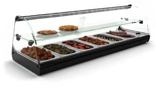 ΠΡΟΣΦΟΡΑ!!! Sayl C26 (119x39,5x36cm - 6x GN 1/3 x4cm - Θερμοκρασία: +80°C - 1.000Watt/230V ) CLASSIC 2P Επιτραπέζια Βιτρίνα Μπαίν Μαρί για Λεκανάκια