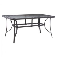 ΤΡΑΠΕΖΙ BRUNO 150X90Χ75Υεκ. ΜΕΤΑΛΛΙΚΟ ΟΡΘΟΓΩΝΙΟ ΓΚΡΙ ΜΕ ΤΡΥΠΑ ΟΜΠΡΕΛΑΣ Φ38 HM5145.11