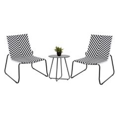 ΣΕΤ LOUNGE 3TMX ΕΞ.ΧΩΡΟΥ PONY HM21193 ΜΕΤΑΛΛΟ ΣΕ ΓΚΡΙ--ΣΥΝΘ.RATTAN ΣΕ ΛΕΥΚΟ-ΜΑΥΡΟ