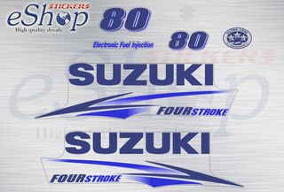Αυτοκόλλητα σετ για Suzuki τετράχρονη df 80 Hp (Λευκή μηχανή) 2010