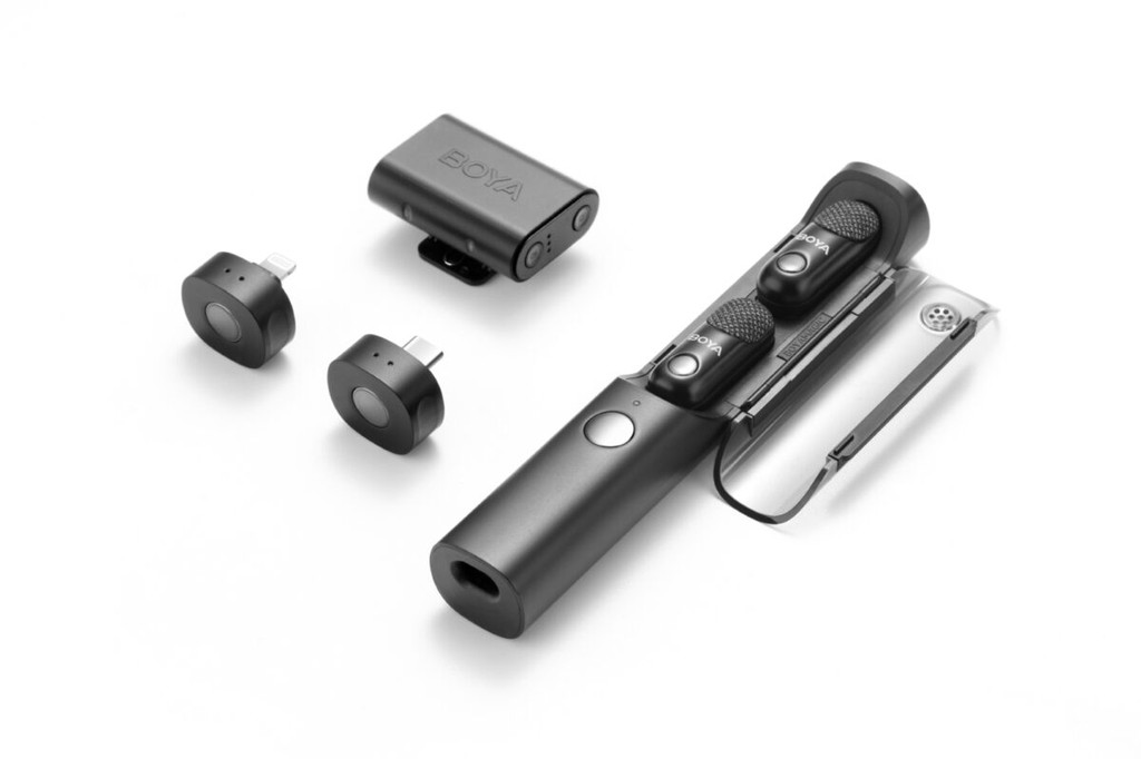 BOYA Magic - Type-C, Lightning & 3,5mm, Camera Receiver Wireless Microphone 2 TX + 3 RX + char. Case