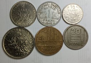 Συλλεκτικά Παλιά Νομίσματα (Γαλλία, Γερμανία, Ουγγαρία, Αμερική, Αγγλία): pfennig/francs/canada dollar/pence/filler